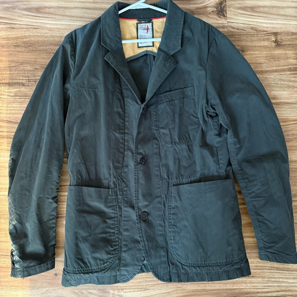 Relwen Waxed Trap Blazer in Black Olive - Small